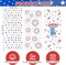 4th of July Hand Towels for Bathroom Decorations Set of 3 100% Cotton 13.7'' x 29.5''